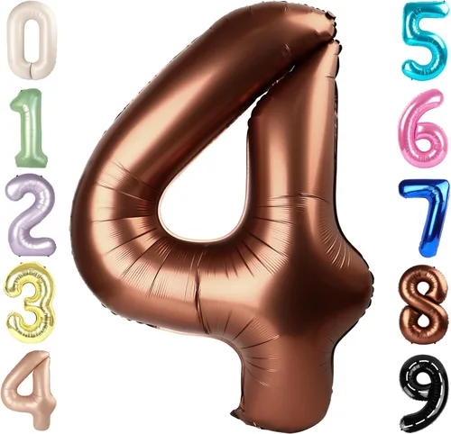 Miniatura 304 de Globos de números de 5 globos de 40 pulgadas, decoraciones de cumpleaños azules para niños y niñas, globos de números azul marino grandes
