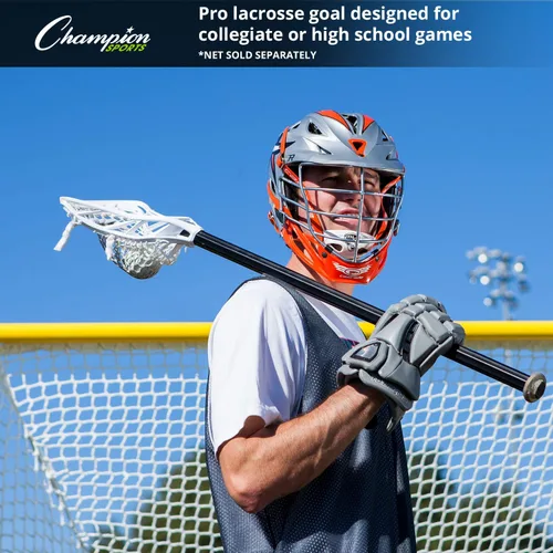 Miniatura 7 de Champion Sports Objetivo universitario de lacrosse: 6 x 6 pies de meta profesional para hombres y mujeres - Múltiples estilos