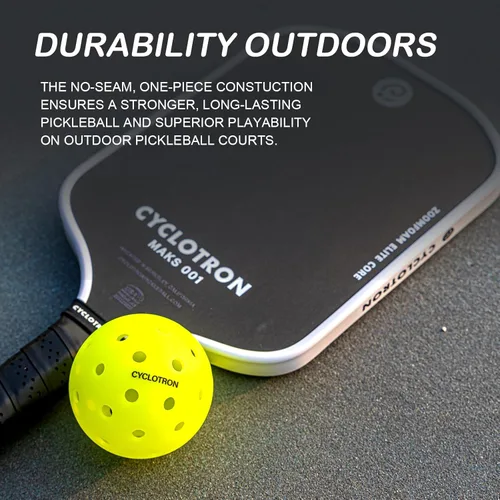 Miniatura 3 de cyclotron P-40 Outdoor Pickleball Balls – USAPA Approved Pickleballs, 40-Hole Precision Design, High Visibility, Durable Seamless HDPE Construction