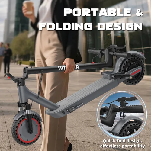 Miniatura 5 de Electric Scooter, Electric Scooter for Adults, 350W/500W Motor, 19 Mph Speed, 15/25 Miles Ranges, 8.5"/10" Solid Tire, Folding E-Scooter Adult