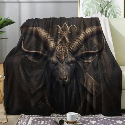 Miniatura 10 de Manta de calavera tamaño Queen, manta de vellón para sofá cama, sofá, manta y mantas con patrón de esqueleto gótico satánico, manta de franela