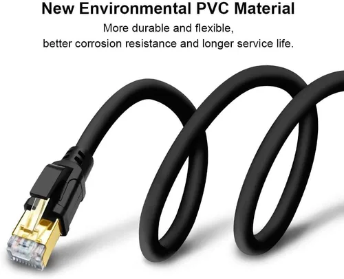 Miniatura 7 de Yauhody Cable Ethernet CAT 8 de 50 pies, de alta velocidad de 40 Gbps 2000 MHz SFTP de red de Internet LAN con conector RJ45 chapado en oro