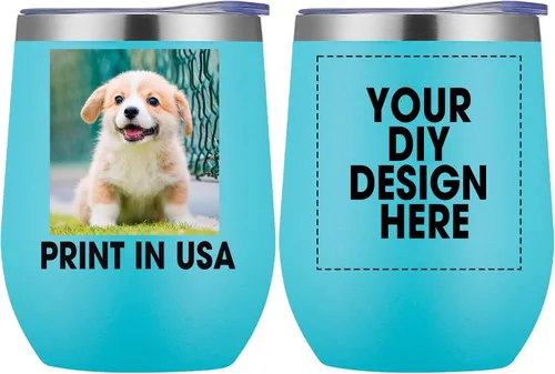 Miniatura 10 de Vaso de vino personalizado con impresión en Estados Unidos, taza de café personalizada de viaje de acero inoxidable con tapa y pajita, taza aislada