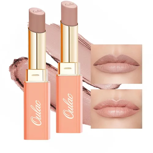 Miniatura 28 de Oulac Lápiz labial ciruela para mujer, lápiz labial mate burdeos, color de labios de cobertura completa, acabado mate satinado, textura crema, SG08