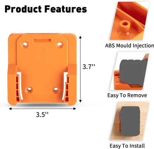 Miniatura 2 de Soporte de batería compatible con batería Ridgid de 18 V, montaje en pared, almacenamiento de batería para furgoneta de trabajo, estante, caja