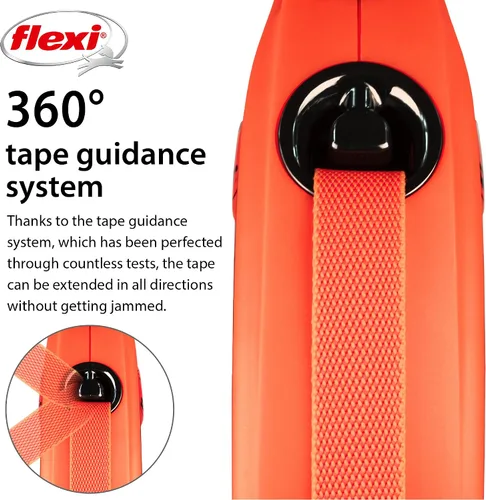 Miniatura 4 de FLEXI Xtreme - Correa retráctil para perros grandes de hasta 121 libras a 26 pies, naranja/negro, correa para caminar para mascotas sin enredos