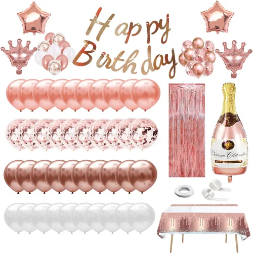 Miniatura 8 de Kit de arco de globos de oro rosa, globos de oro rosa, kit de guirnalda de globos de oro rosa, decoraciones de fiesta de oro rosa, decoraciones
