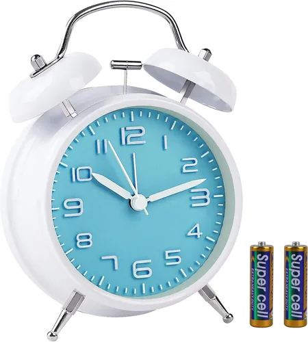 Miniatura 17 de pxy Lindo y seguro reloj despertador para niños alimentado por batería (batería incluida), reloj despertador analógico súper silencioso analógico