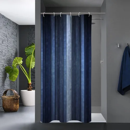 Miniatura 11 de Gibelle Cortina de ducha pequeña de 36 x 72 pulgadas, juego estrecho medio negro y gris, tela moderna abstracta para baño, textura de vidrio fresco