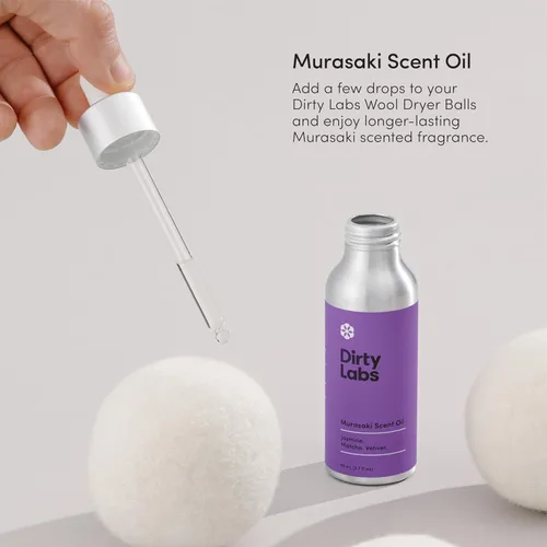 Miniatura 3 de Dirty Labs Aroma Murasaki Aceite de fragancia para lavandería y gotero de vidrio 80mL (2.7 fl oz) Mezcla de jazmín, matcha y vetiver