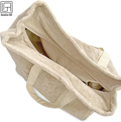 Miniatura 5 de Baseline IGR Bolsa de mano Bolso grande elegante y versátil Bolsa térmica interna Correa larga de lona Bolso de hombro de moda de playa, biege