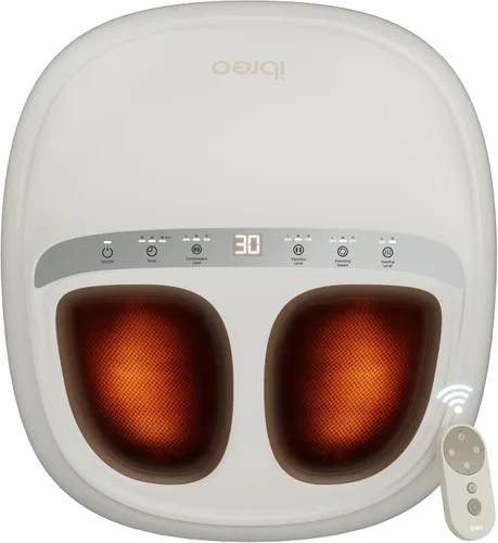 ibreo - Masajeador de pies Shiatsu 4 en 1 con calor, amasamiento profundo, compresión de aire, vibración, elegible para FSA, apto para neuropatía,