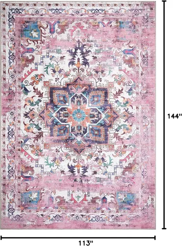 Miniatura 365 de GLN Rugs Traditional Collection - Alfombra de felpilla lavable a máquina, tradicional lavable, antideslizante, alfombra de felpilla de pelo corto