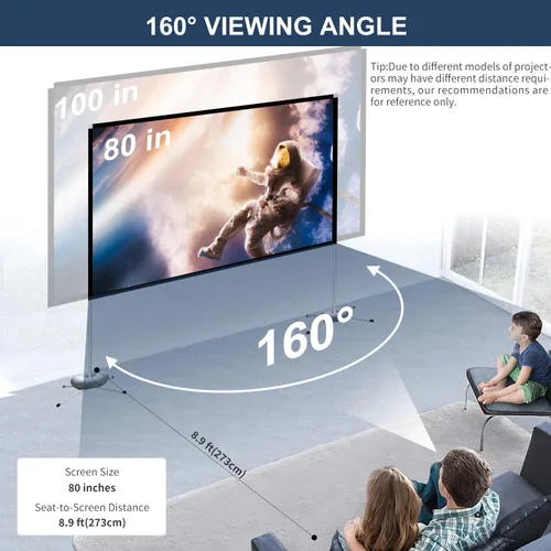 Miniatura 6 de Película al aire libre portátil de la pantalla del proyector: Cine al aire libre portátil del soporte 4K de las pantallas de proyección 80 pulgadas