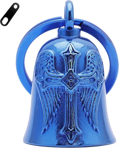 Motocicleta Cross Bell - Llavero de motocicleta Campanas para motociclista proteger al jinete Accesorios de motocicleta Azul