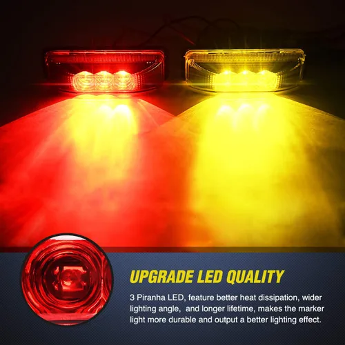 Miniatura 3 de Nilight 10 piezas de 3 ledes, luz de remolque de 3.9 pulgadas, luces de marca lateral delantera, trasera e indicadora de luces de gálibo