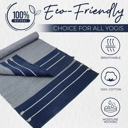 Miniatura 3 de Y O Gayo Tapete de Yoga Orgánico Hecho a Mano fabricado con 100% Algodón Orgánico Tapete de Yoga - Alfombra de Yoga Natural para Ejercicio