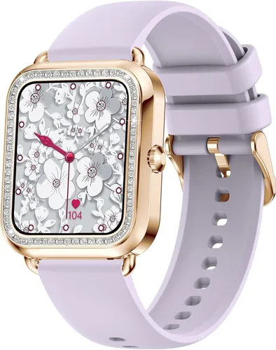 Miniatura 10 de Yihou Relojes inteligentes para mujer para Android iOS (hacer llamadas), monitor de actividad física con monitor de presión arterial de frecuencia
