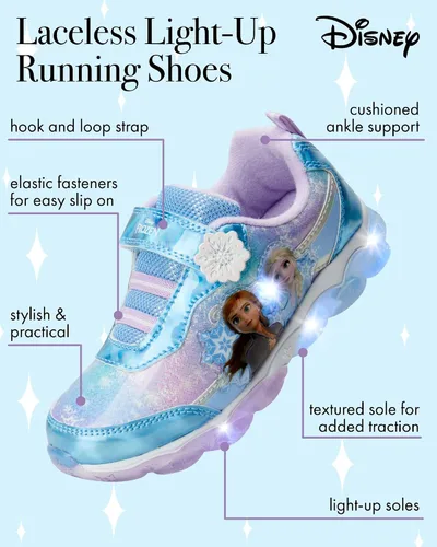 Miniatura 2 de Disney Zapatillas de deporte Frozen para niñas, sin cordones, con luz, para correr (bebéniña pequeña), Púrpura tornasol