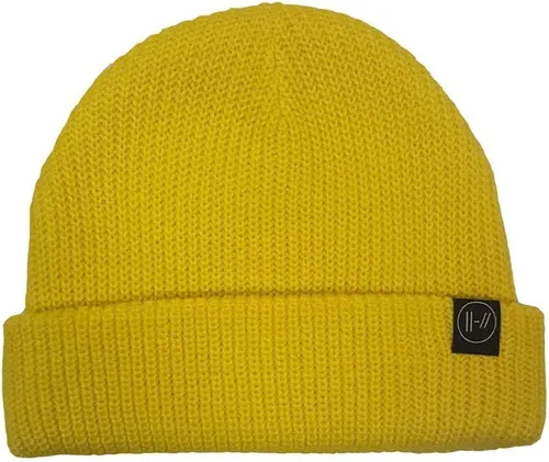 Twenty One Pilots Gorro de doble barra, con logotipo, color amarillo, talla única, Amarillo