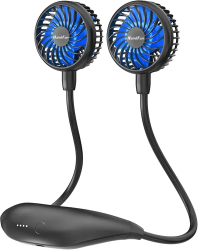 Miniatura 10 de HandFan Ventilador de cuello portátil de 10000 mAh recargable, 48 horas de larga duración, ventiladores de collar manos libres, ventilador