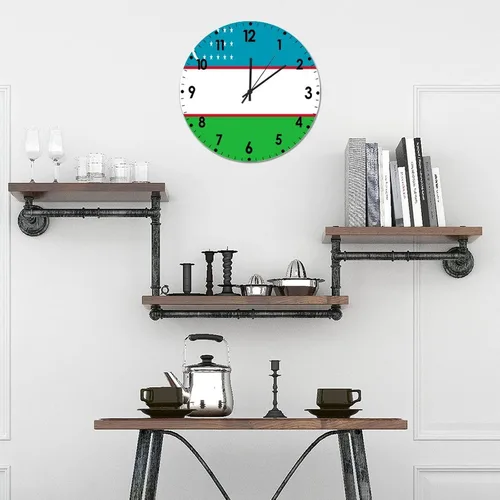 Miniatura 50 de Cheyan Reloj de pared con bandera de Canadá de 12 pulgadas, silencioso, sin tictac, de PVC, funciona con pilas, reloj redondo decorativo, regalo