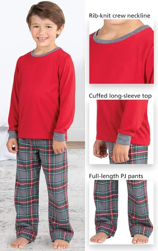Miniatura 5 de PajamaGram - Pijamas de Navidad para niños, pijamas de franela