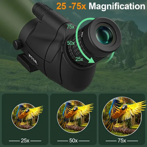 Miniatura 2 de WOZEL 25-75X80 Alcances de detección para disparo de objetivo - Alcance de observación HD con trípode, bolsa de transporte y soporte para teléfono