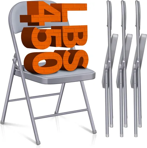 Miniatura 9 de Paquete de 6 sillas plegables, sillas plegables acolchadas con marco de metal, silla plegable negra para oficina, fiestas, reuniones, eventos al