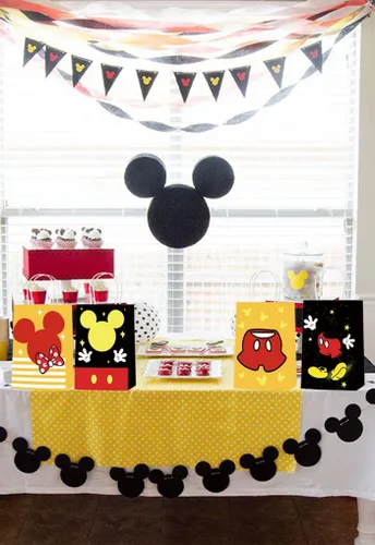 Miniatura 5 de JAROVOKUWO 24 bolsas de regalo de dibujos animados de ratón, 6 estilos, bolsas de regalo para dulces, bolsas de cartón para niños, baby shower