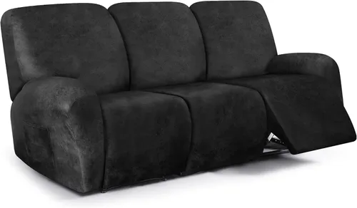 Miniatura 45 de ANARACHON Fundas para sillas reclinables con aspecto de cuero, funda elástica de 4 piezas, funda suave para silla reclinable, protector de muebles