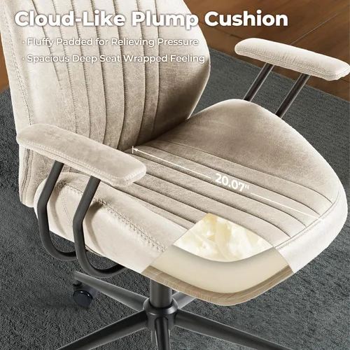 Miniatura 8 de ovios Silla de oficina ergonómica ejecutiva, respaldo alto, cómodas sillas de computadora de piel sintética de gamuza sintética, sillón giratorio