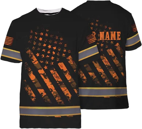 Miniatura 22 de Maddly Colección de ropa de trabajo de alta visibilidad con bandera de EE. UU., personalizada con nombre para trabajadores, corredores, camioneros