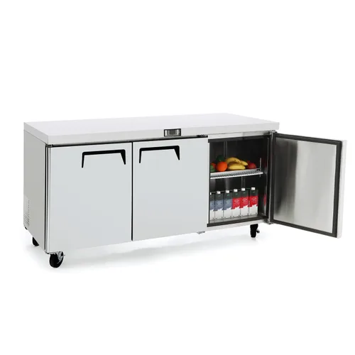 Miniatura 2 de Atosa MGF8404GR Refrigerador de preparación de alimentos bajo encimera de 73 pulgadas para restaurante hotel bar 3 puertas batientes sólidas, 3