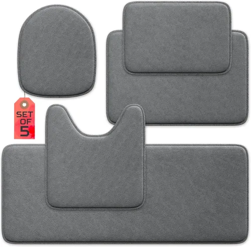 Miniatura 24 de Alfombra de baño de lujo – 1 pieza de alfombrilla de baño de espuma viscoelástica, antideslizante y ultrasuave, altamente absorbente, fácil