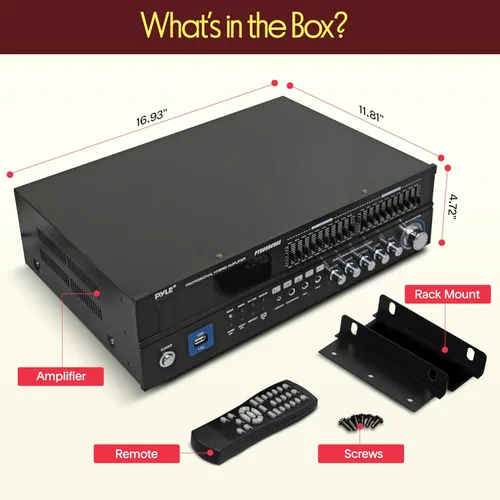 Miniatura 7 de Pyle - Amplificador híbrido Bluetooth para el hogar - Receptor de amplificador de potencia estéreo de montaje en rack de 6 canales, 2000 W
