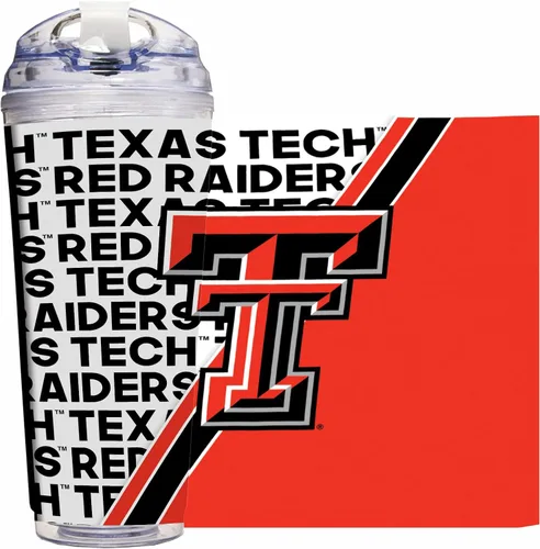 Miniatura 46 de Rico Industries Taza acrílica NCAA estándar de 24 onzas con tapa con bisagra, taza de doble pared oficialmente licenciada con pajita