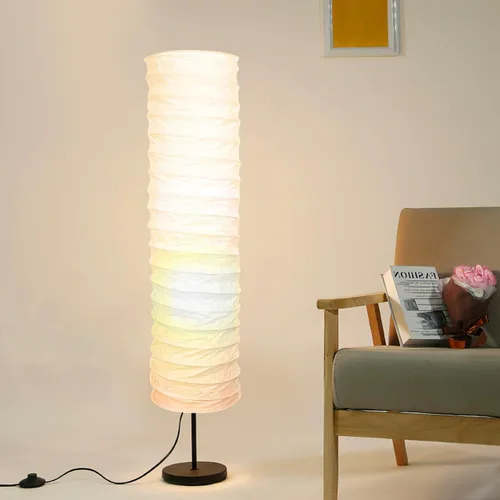 Miniatura 2 de HOMSFOU Pantalla de lámpara de pie de papel de estilo nórdico, 36.22 x 8.66 x 8.66 pulgadas, repuesto para sala de estar, dormitorio, estudio
