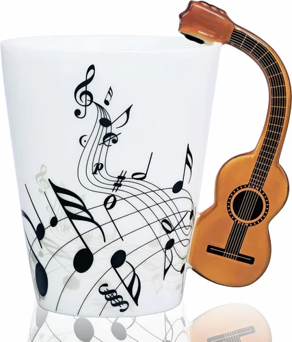 Taza de guitarra, taza de café de guitarra, regalo para guitarristas músicos, taza de guitarra de 13.5 onzas, regalos para amantes de la música,