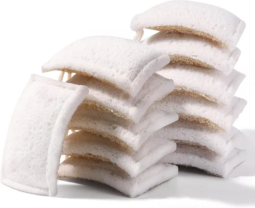 Miniatura 13 de JOYMOOP Esponja de cocina de dibujos animados, esponjas de celulosa para limpieza, esponjas antiarañazos para lavar platos, esponja reutilizable
