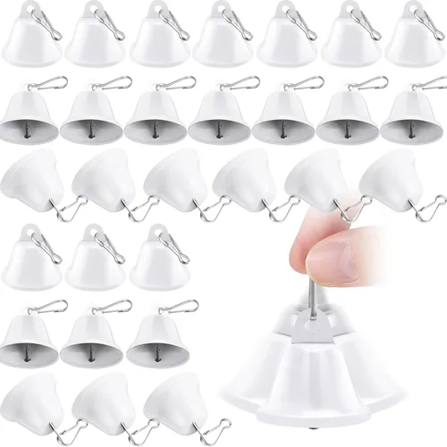 Gejoy 30 campanas pequeñas de latón para manualidades, mini campanas vintage con ganchos de resorte, pequeñas para colgar campanillas de viento,