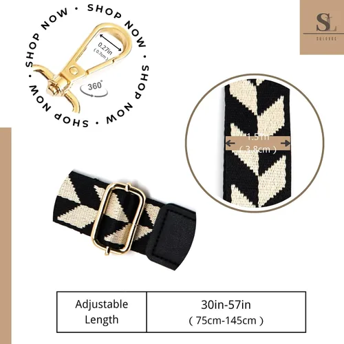 Miniatura 23 de S&loyoe Correas de repuesto para bolso, correa ajustable para bolsa cruzada, correas de guitarra anchas para bolsos de 1.5 pulgadas