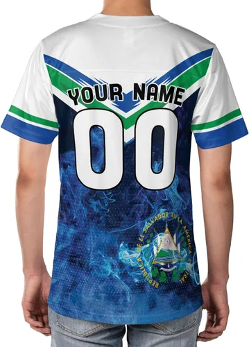 Miniatura 5 de Camiseta de fútbol de El Salvador personalizada de El Salvador Jersey de fútbol de El Salvador para hombres, camisas de El Salvador 3D