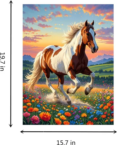 Miniatura 5 de TINDAY Kit de pintura por números de caballo por números, para adultos, pintura por números, kits de pintura para adultos, lienzo para adultos