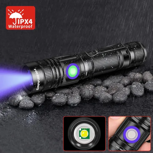 Miniatura 7 de DARKBEAM Linterna UV 365nm y 395nm Luz Negra Recargable USB, Lámpara de Wood Luz Negra Ultravioleta LED Portátil - Detector para Orina de Mascotas