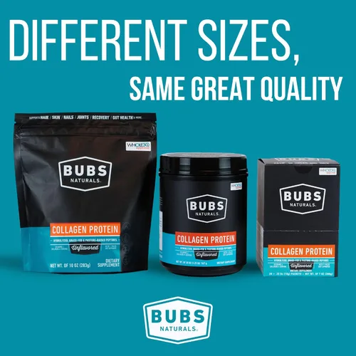 Miniatura 9 de BUBS Naturals Péptidos de colágeno en polvo, colágeno para mujeres y hombres, péptidos hidrolizados, sin sabor, obtenido de ganado alimentado