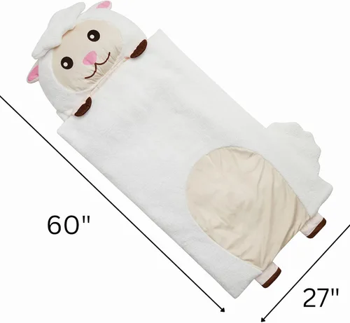 Miniatura 2 de Tapete para siesta preescolar con personaje de Nap Buddies para niños, saco de dormir con almohada para guardería, a partir de 3 años Cordero