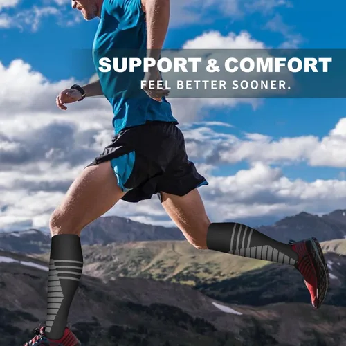 Miniatura 17 de 6 Pack Copper Compression Socks for Women and Men Circulation-Best Support for Medical, Running,Nursing,Athletic