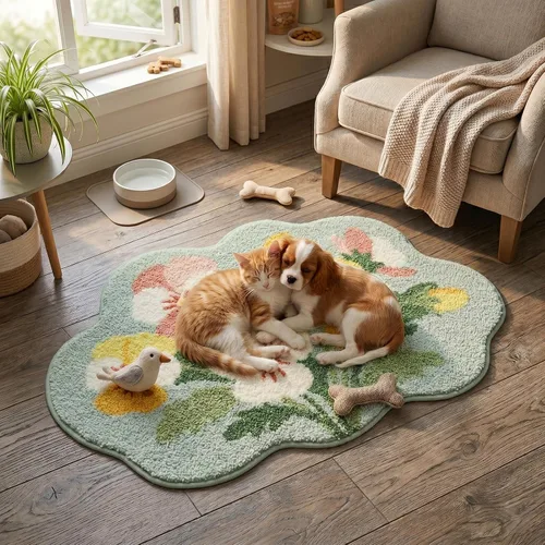 Miniatura 9 de Floral Pansy Bath Mat, Soft Non-Slip Plush Bathroom Rug with Colorful Flower Pattern, Ultra Absorbent Microfiber Shaggy Bath Rug, Machine Washable
