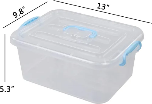 Miniatura 4 de Contenedor de plástico de 8 cuartos de galón con tapa y asas, 2 paquetes